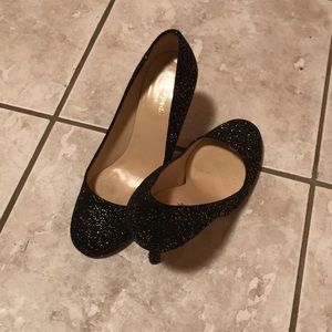 Kate Spade Suede Gold Sparkle Heels